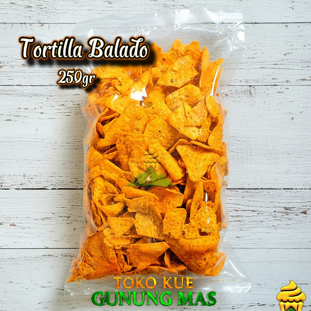 Keripik Jagung Tortila Balado 250 gr / TORTILLA Chips BALADO