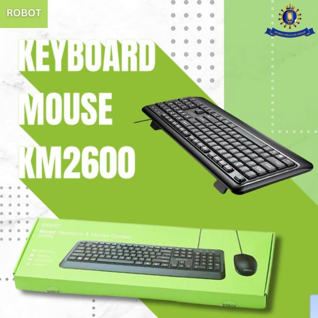 Keyboard robot KM2500 // KM2600+Mouse combo wired original nasional