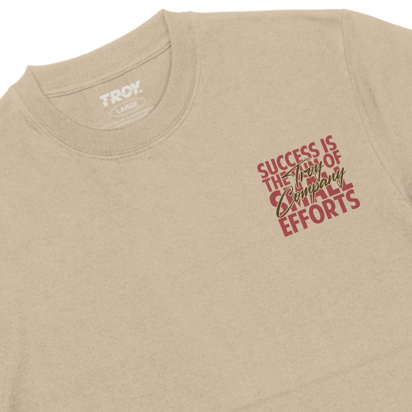 Troy Company Tshirt Beige Small Efforts - Kaos Lengan Pendek Kaos Beige MTD 3075