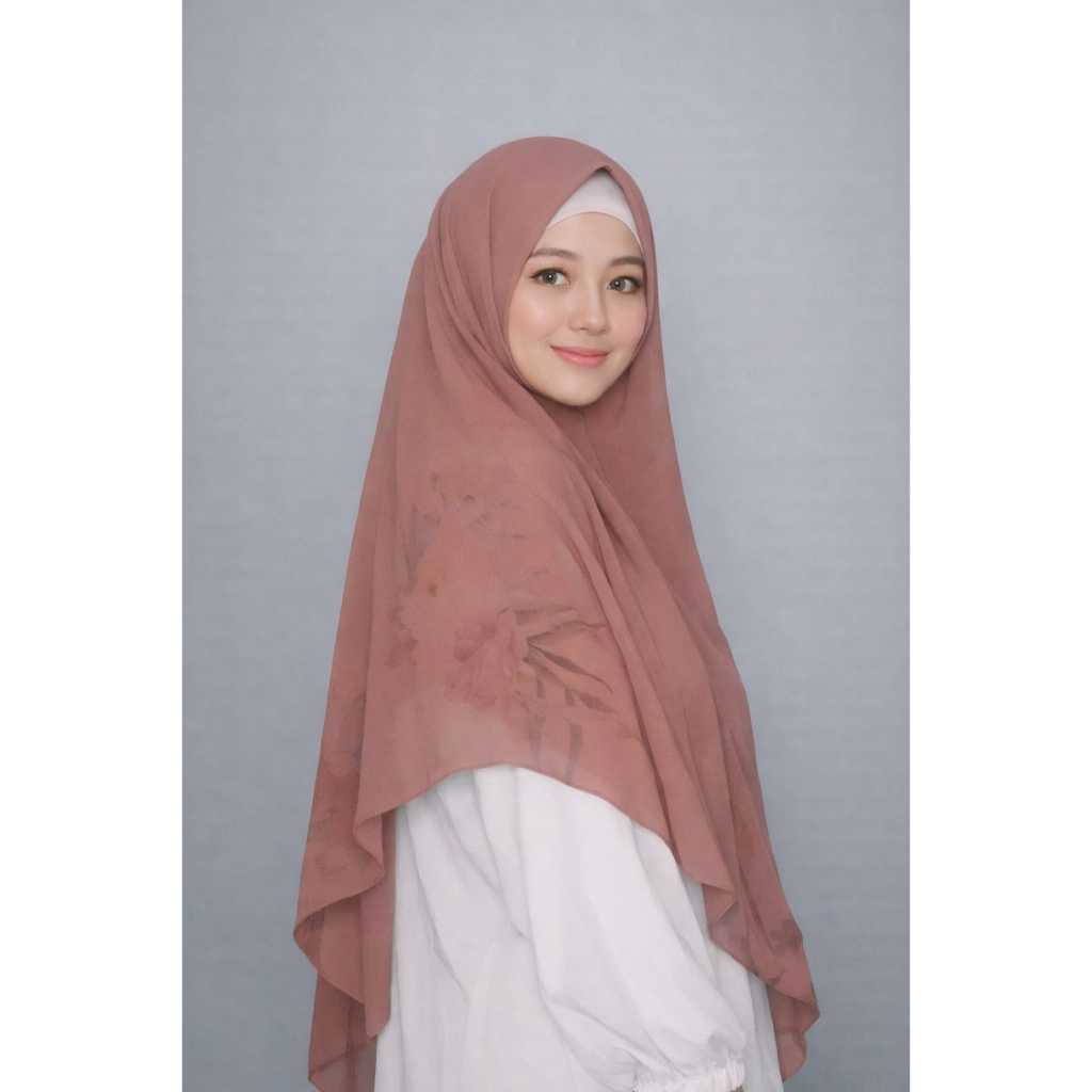 Sayra - Hijab Instan Khimar Printing Bunga Sayra