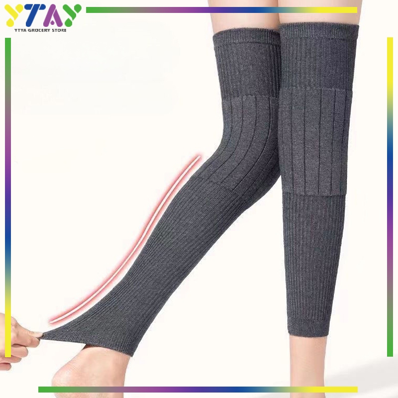 Pelindung Kaki Panjang untuk Lansia Penghangat Lutut Betis Tebal Kaus Kaki Hangat Anti Dingin Unisex