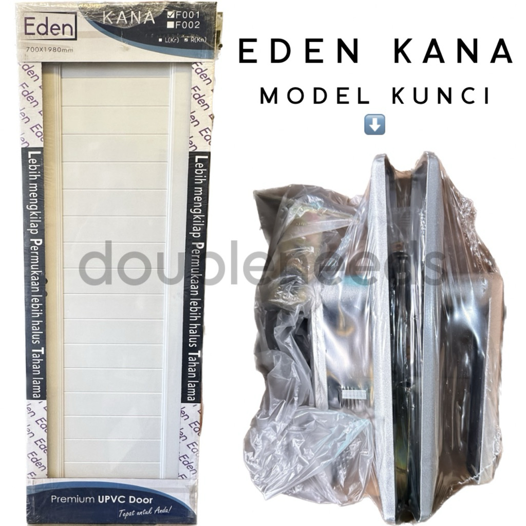 PINTU UPVC EDEN KANA F001 / PINTU KAMAR MANDI EDEN MOTIF MINIMALIS / PINTU EDEN FULL PANEL