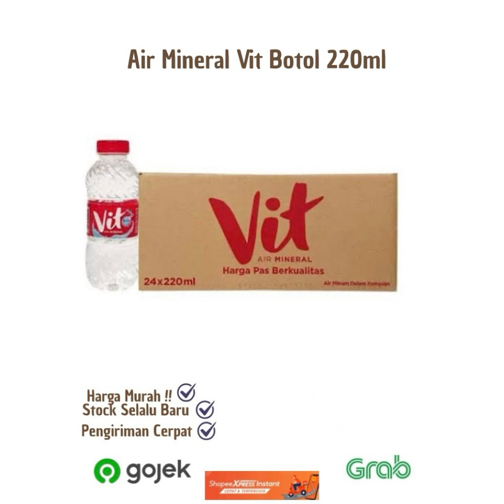 Air Mineral Vit kemasan botol mini 220ml isi 24