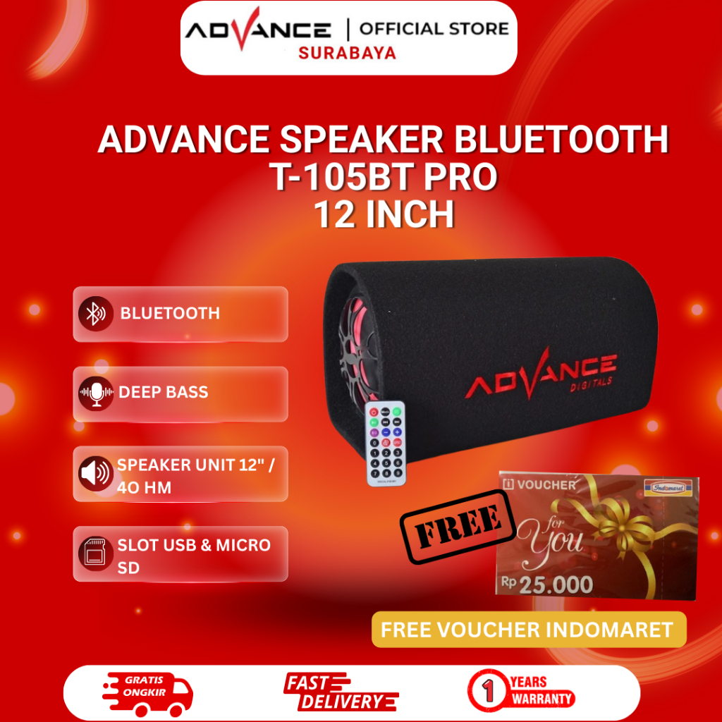 Speaker Advance T105BT PRO Bluetooth Subwoofer Speaker 12inch