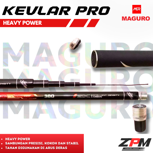 Joran Pancing Maguro Kevlar Pro EDC Carbon Heavy Power 210–360 cm ringan action hard
