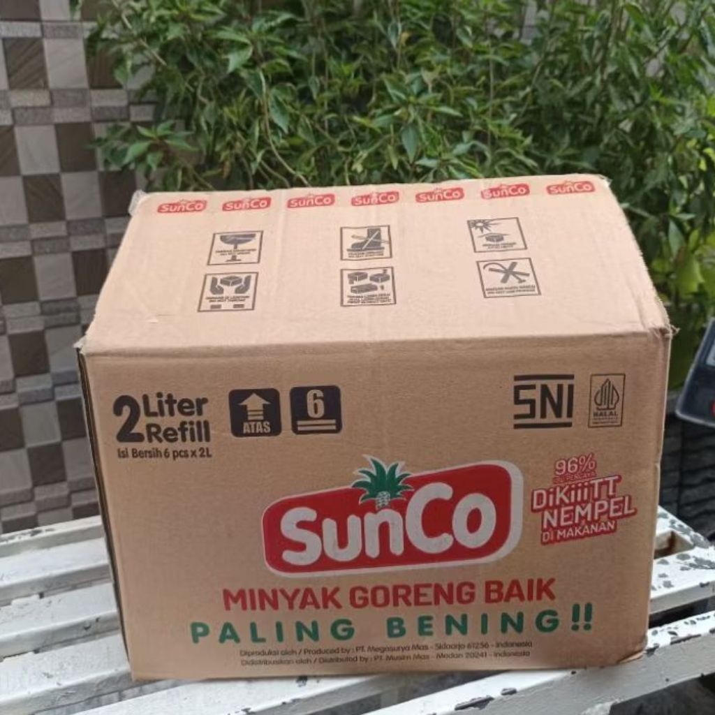 kardus sunco minyak 2L bekas