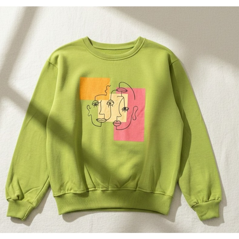 AURA PASTEL GRAPHIC CREWNECK SWEATER CEWEK KOREAN STLY