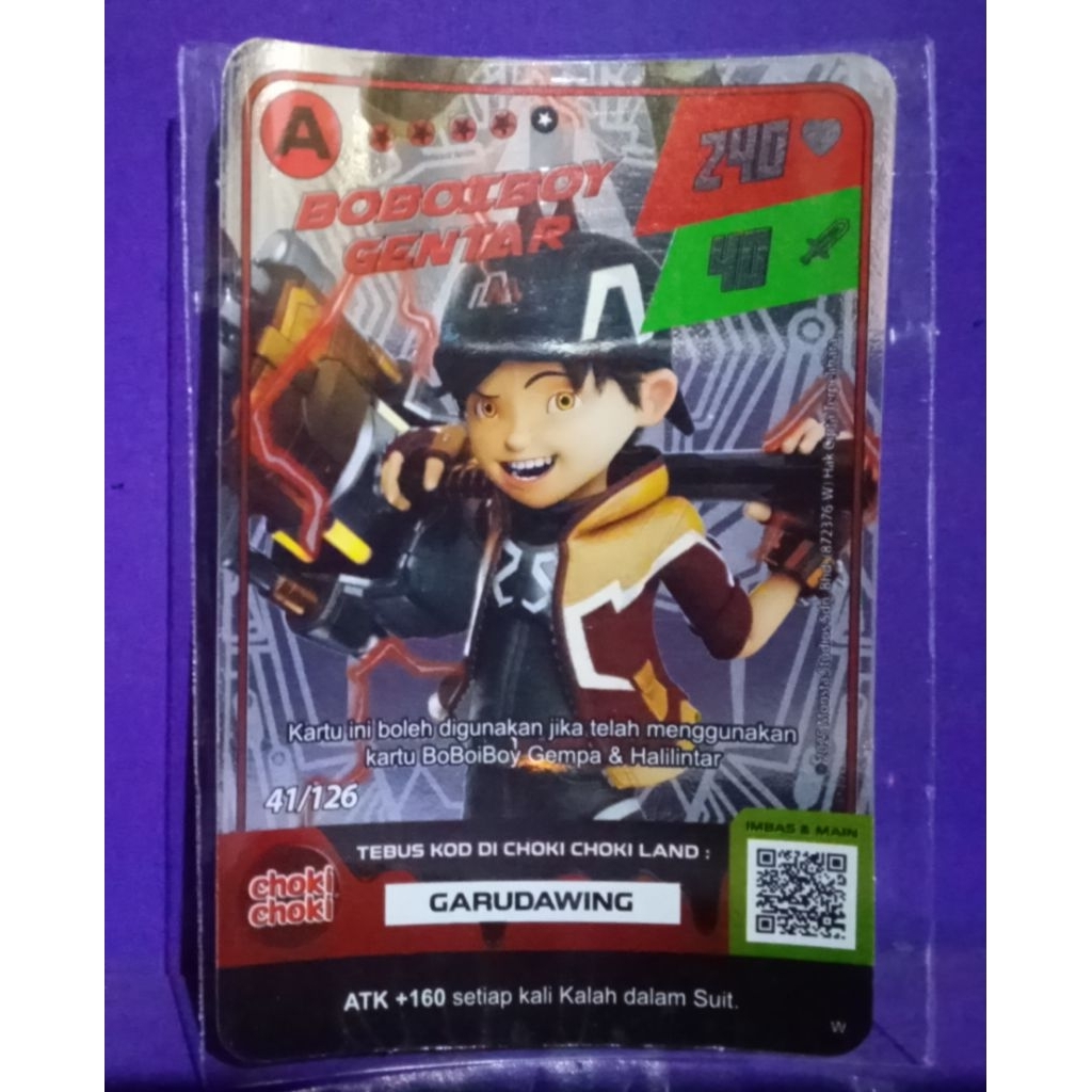 kartu chokicoki galaxy Monsta Boboiboy gentar holo A