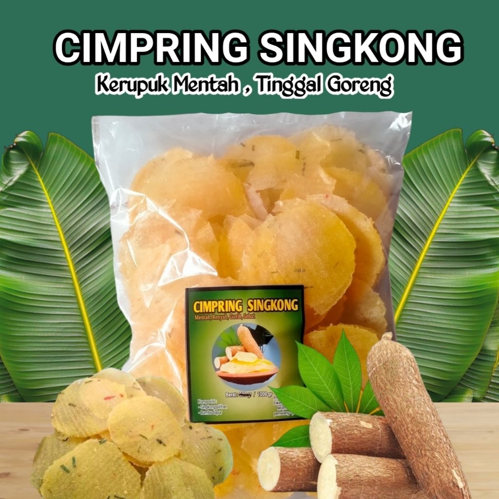 CIMPRING SINGKONG / Emping Singkong 1kg Mentah.