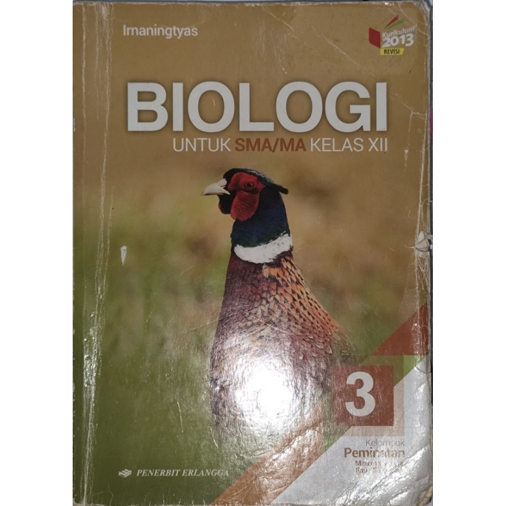 Buku Cetak Biologi Kelas 3 SMA | Penerbit Erlangga Kurikulum 2013 Revisi | Buku Pendidikan Biologi K