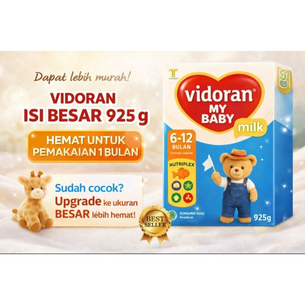 Vidoran My Baby 6-12 bulan 925g | TERMURAH | EXP JUNI 2027 | Susu Bayi Original