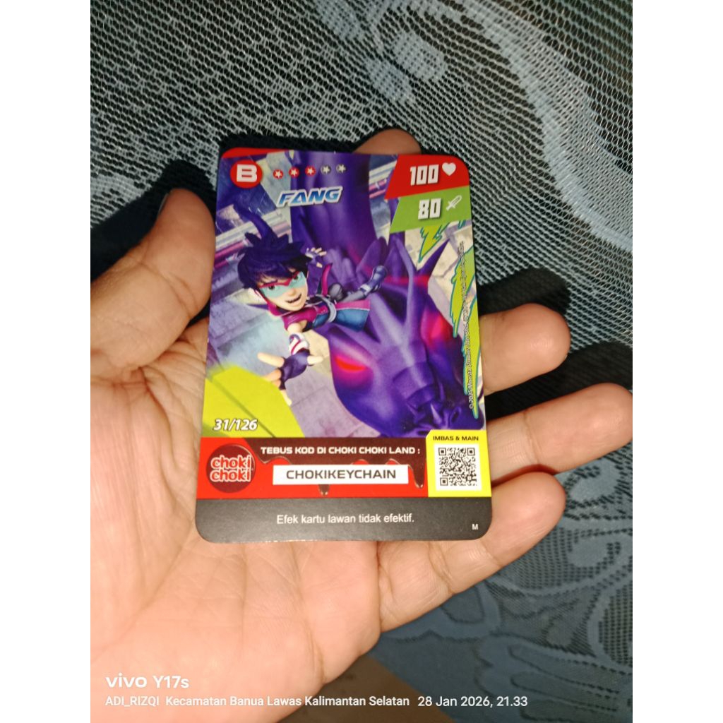 kartu boboiboy choki-choki asli
