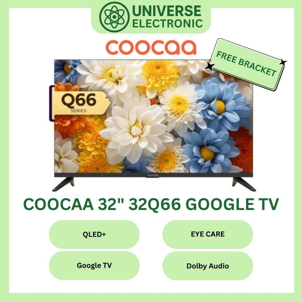 COOCAA 32Q66 FULL HD QLED+ GOOGLE TV 32 Inch - FREE BRACKET