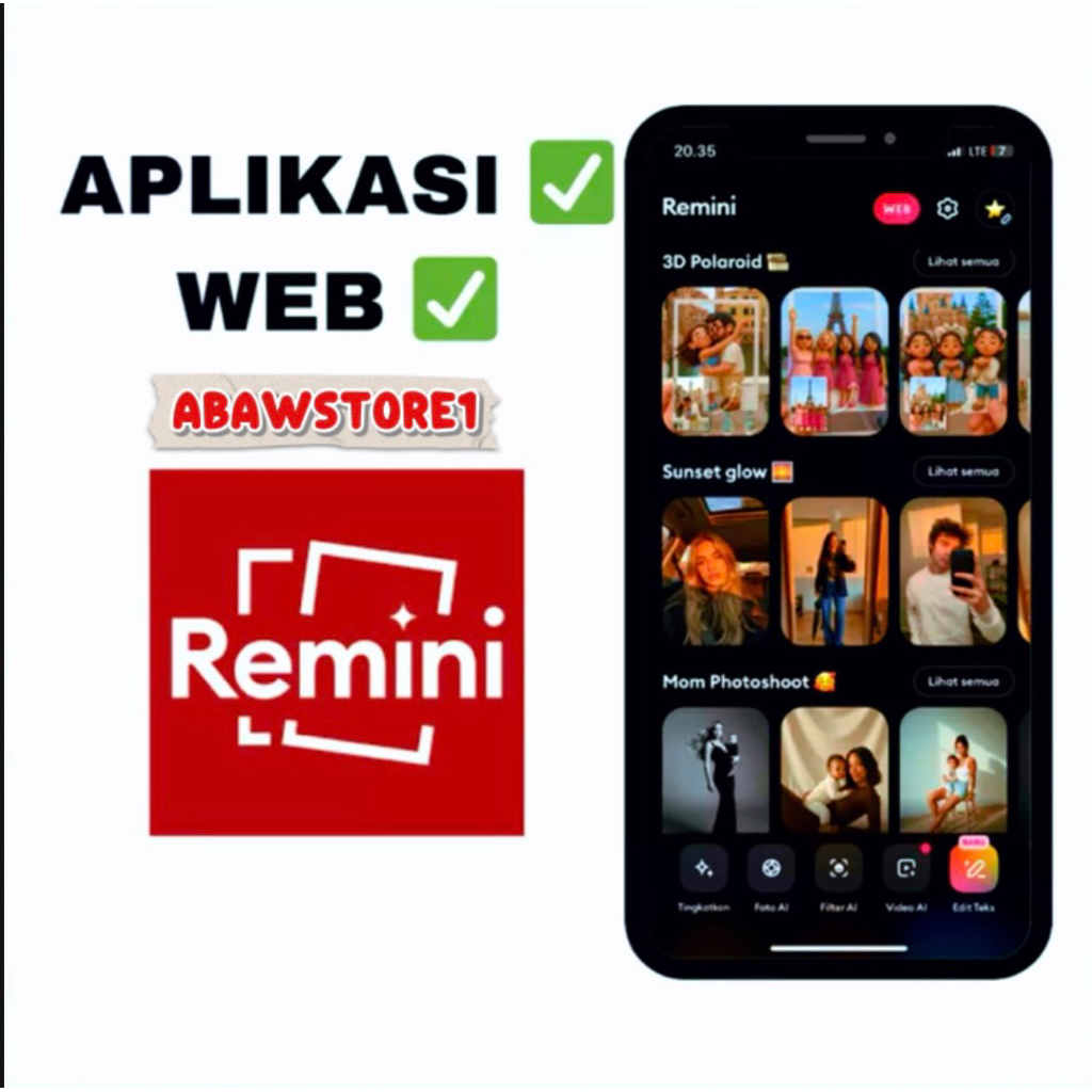 Remini Bergaransi Premium Web/Aplikasi