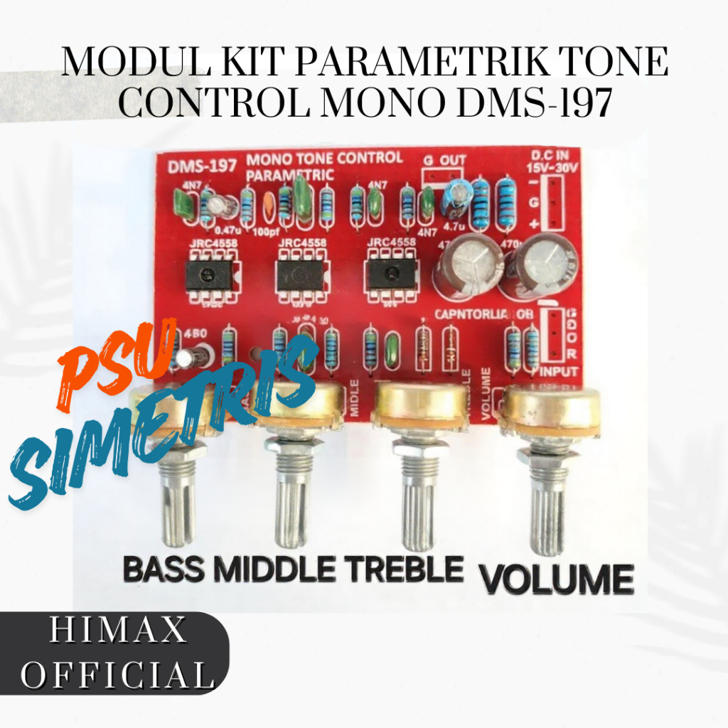 Kit Parametrik Tone Control Mono DMS-197 Platinum - Pengatur Vokal Middle Midrange Original HK-201