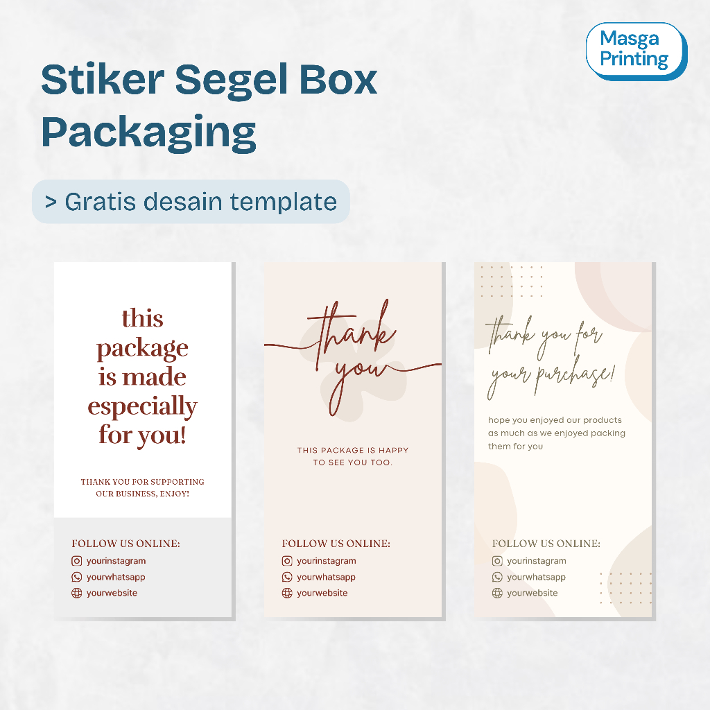 Stiker Segel Box Packaging | Stiker Label Makanan Minuman Olshop Cutting Kisscut