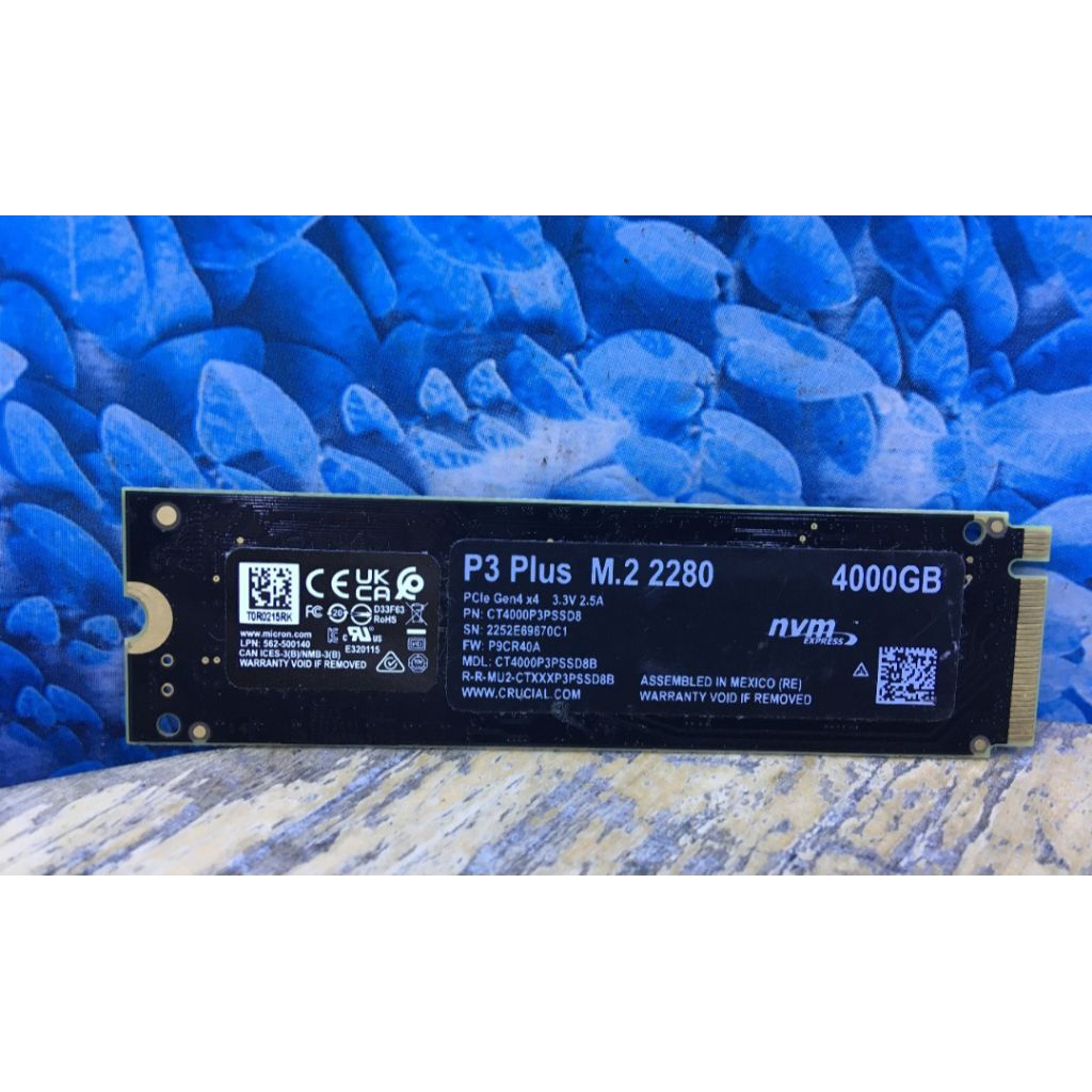 SSD NVME CRUCIAL P3 PLUS 4TB SSD MULUS MURAH MULUS SENTINEL 98 %