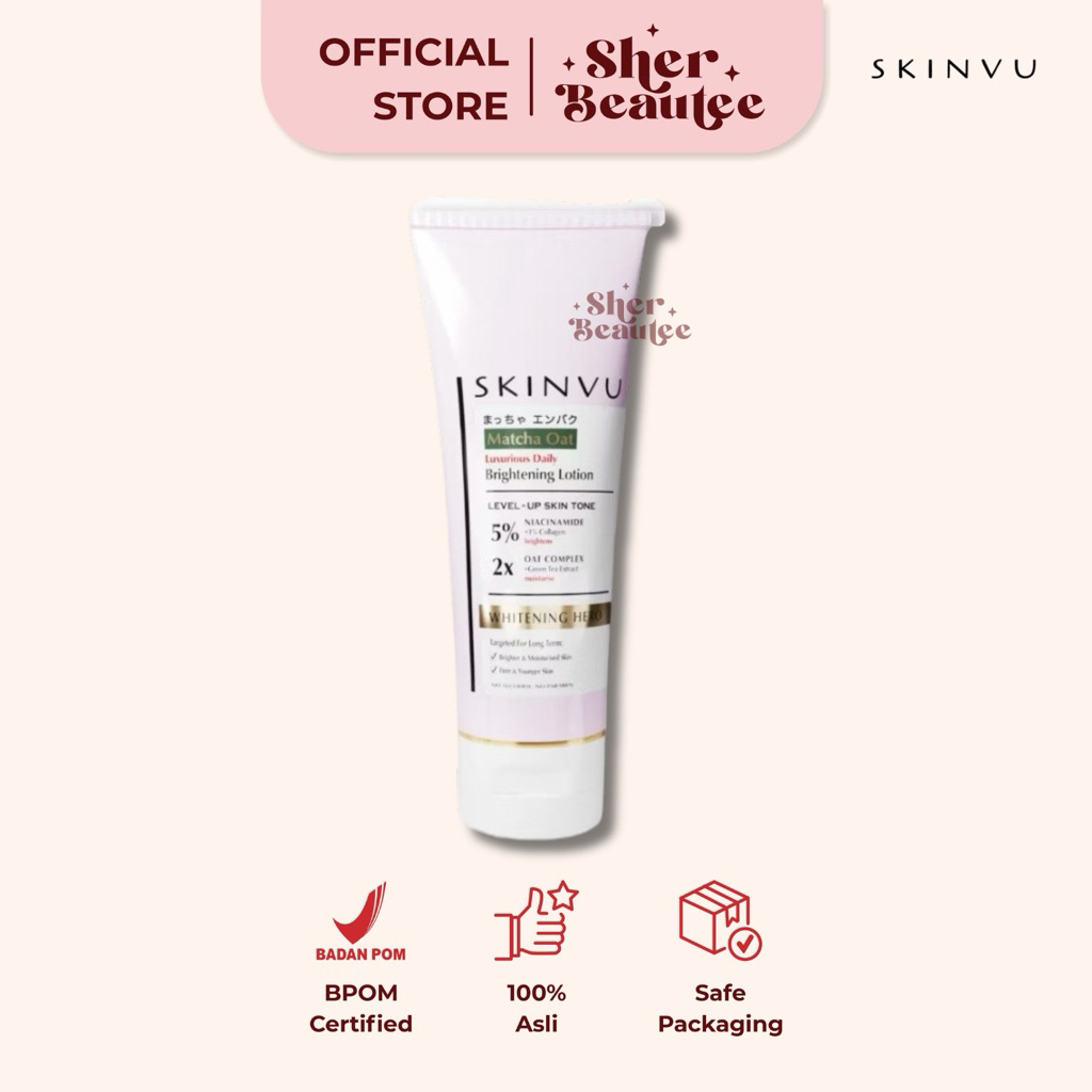 Skinvu Whitening Body Lotion Serum Infused 125gr | Body Scrub Body Mask -  Lulur Pemutih Exfoliator 