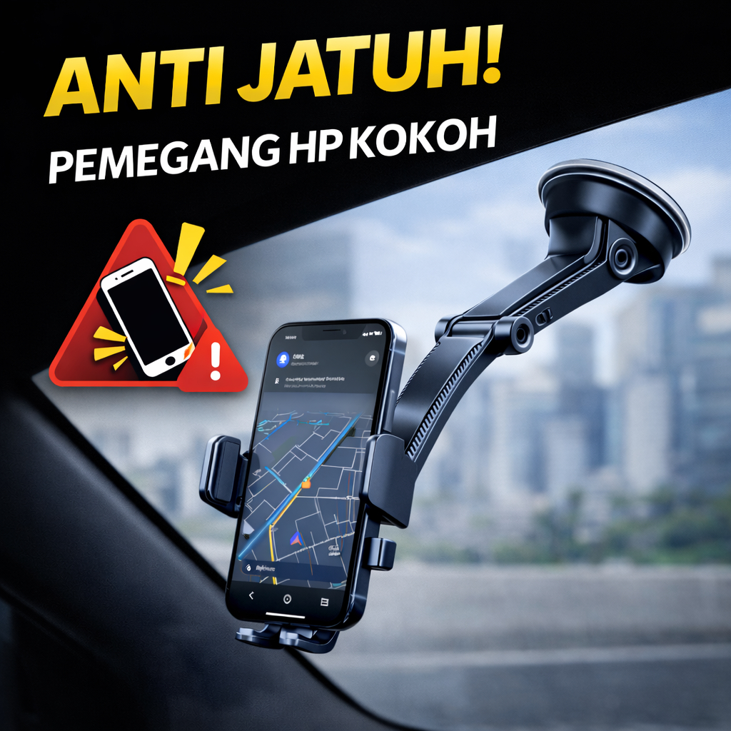 Stand HP Mobil Leher Panjang – Holder HP untuk Dashboard & Kaca Mobil