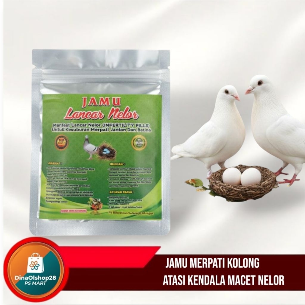 Jamu Merpati Betina Lancar Nelor Pil Obat Macet Telur Suplemen Kesuburan Angkrem Produksi Telur