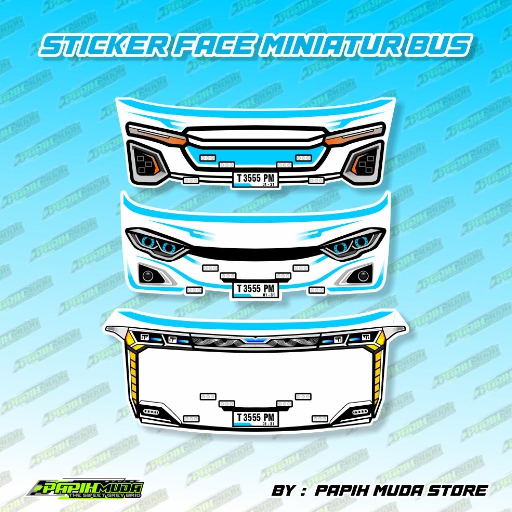 Sticker Cutting Headlamp Transparan JB3 JB5 R25 / Sticker Headlamp Miniatur Bus / Sticker Miniatur B