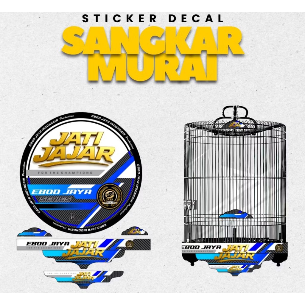sticker decal sangkar burung murai NO2 motip grafis jati jajar