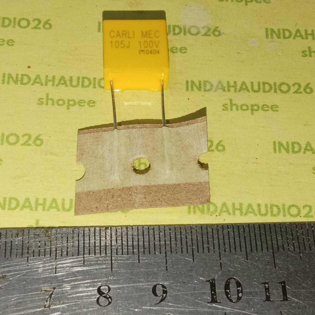 CARLI MEC 105J 100V  10mm 105 1uf 100V MKM kapasitor MKP MKT 1000nf CAPACITOR KUNING RENCENG bukan 4