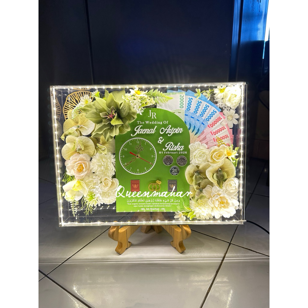 Box Mahar Pernikahan Jam dinding/Lampu tidur