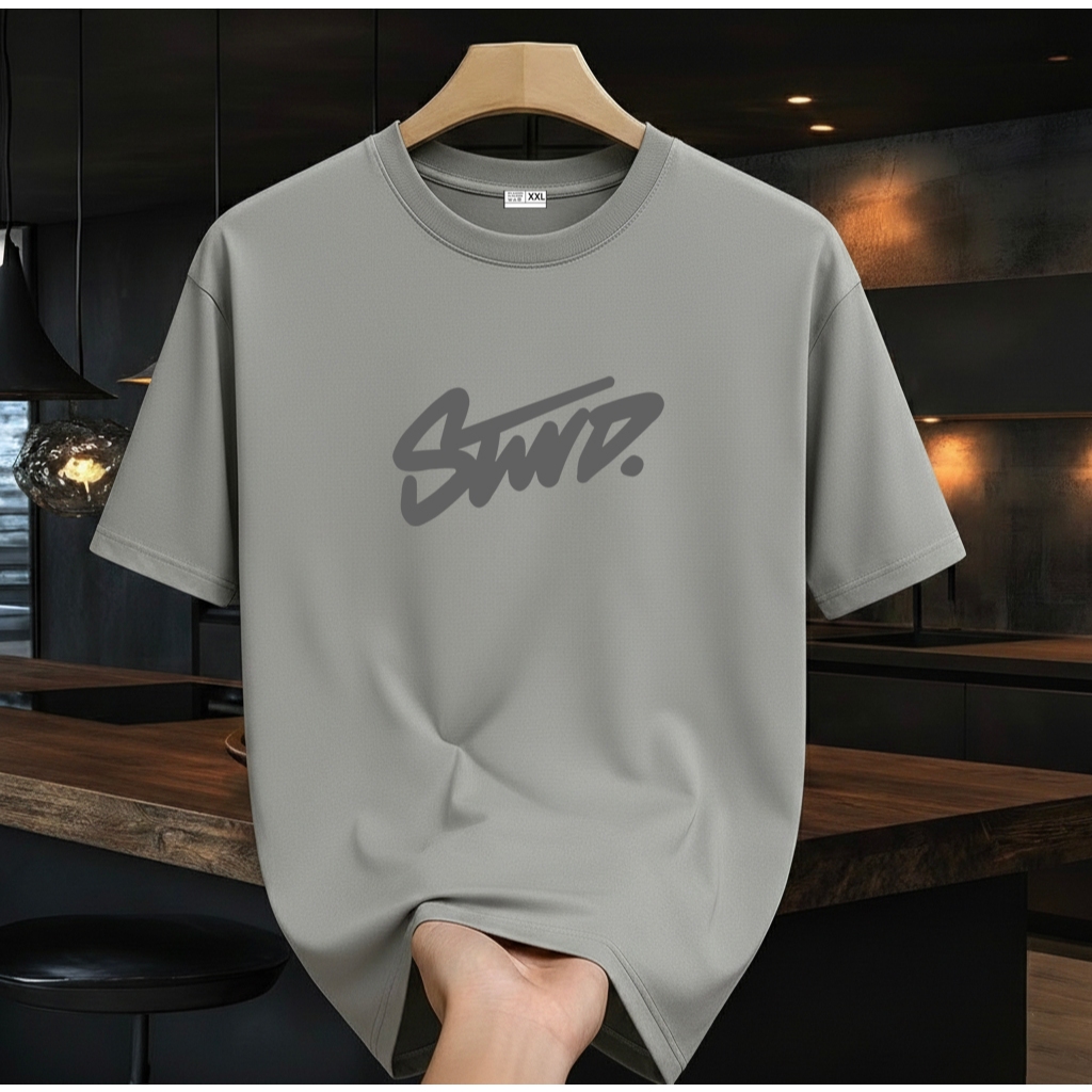 Baju Kaos Pria & Wanita Lengan Pendek / Shirt STWD Silver / Baju Kaos Distro Cotton Combed 24s Premi