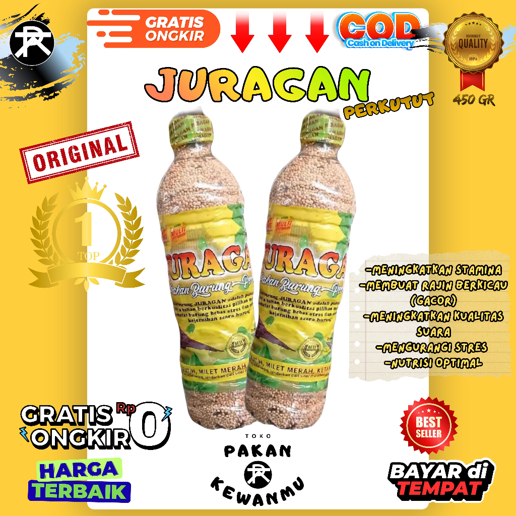 JURAGAN PERKUTUT BOTOL PAKAN BURUNG BERKUALITAS GACOR