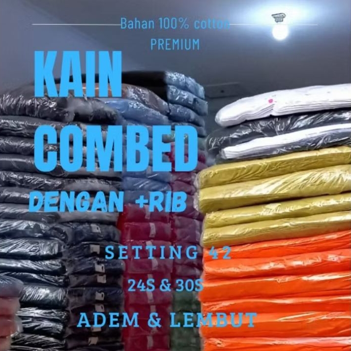 BAHAN COTTON COMBED/COTTON PREMIUM (1kg) 30s/24s SETTING 42 (+RIB)