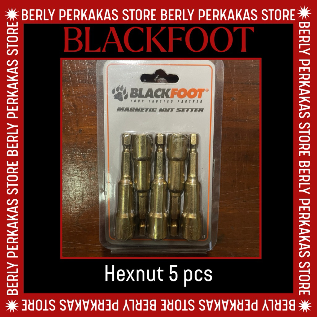 Kunci Hexnut / Roofing BLACKFOOT 5 pcs 8x65mm Magnetic