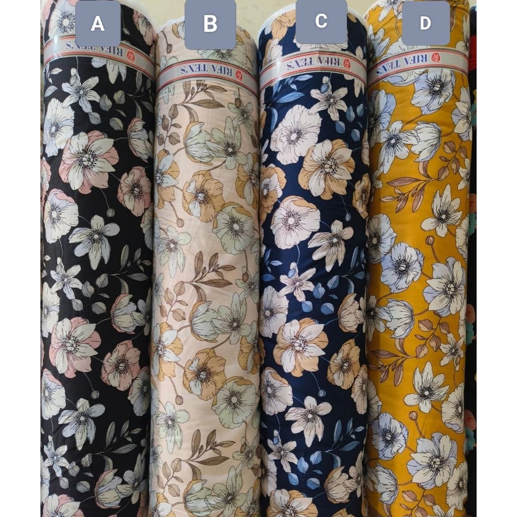 Kain Katun rayon viscous Motif bahan adem lembut