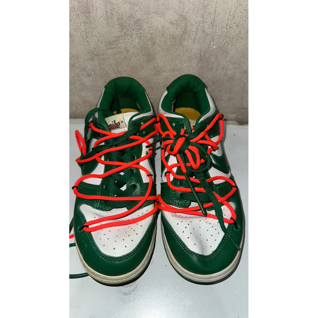 Nike dunk low x off white pine green