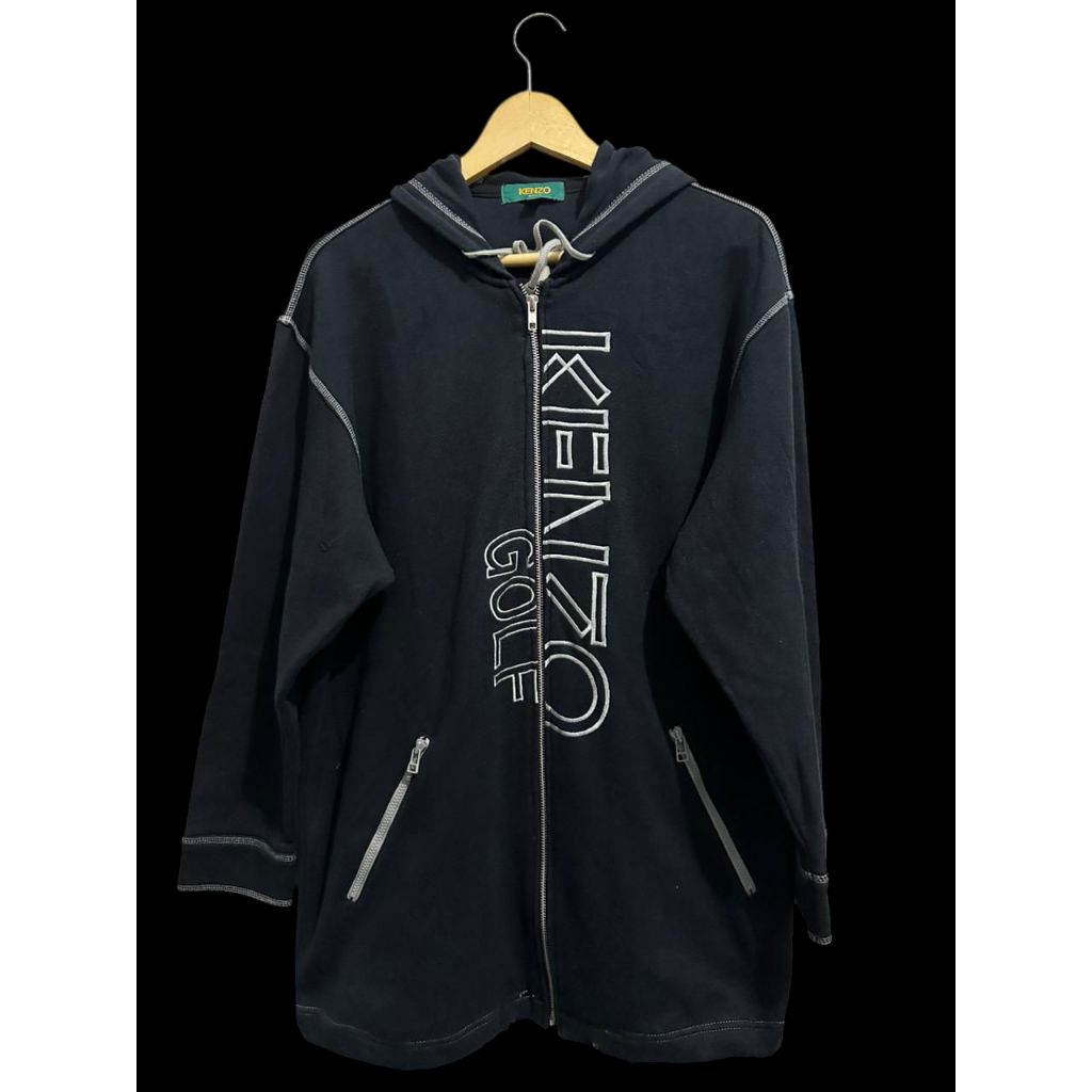 preloved hoodie zipper kenzo golf hitam sz XL (122-124 x 80)