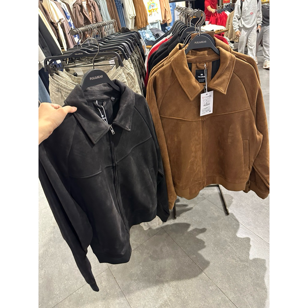Jaket Suede Cowok Pull&Bear