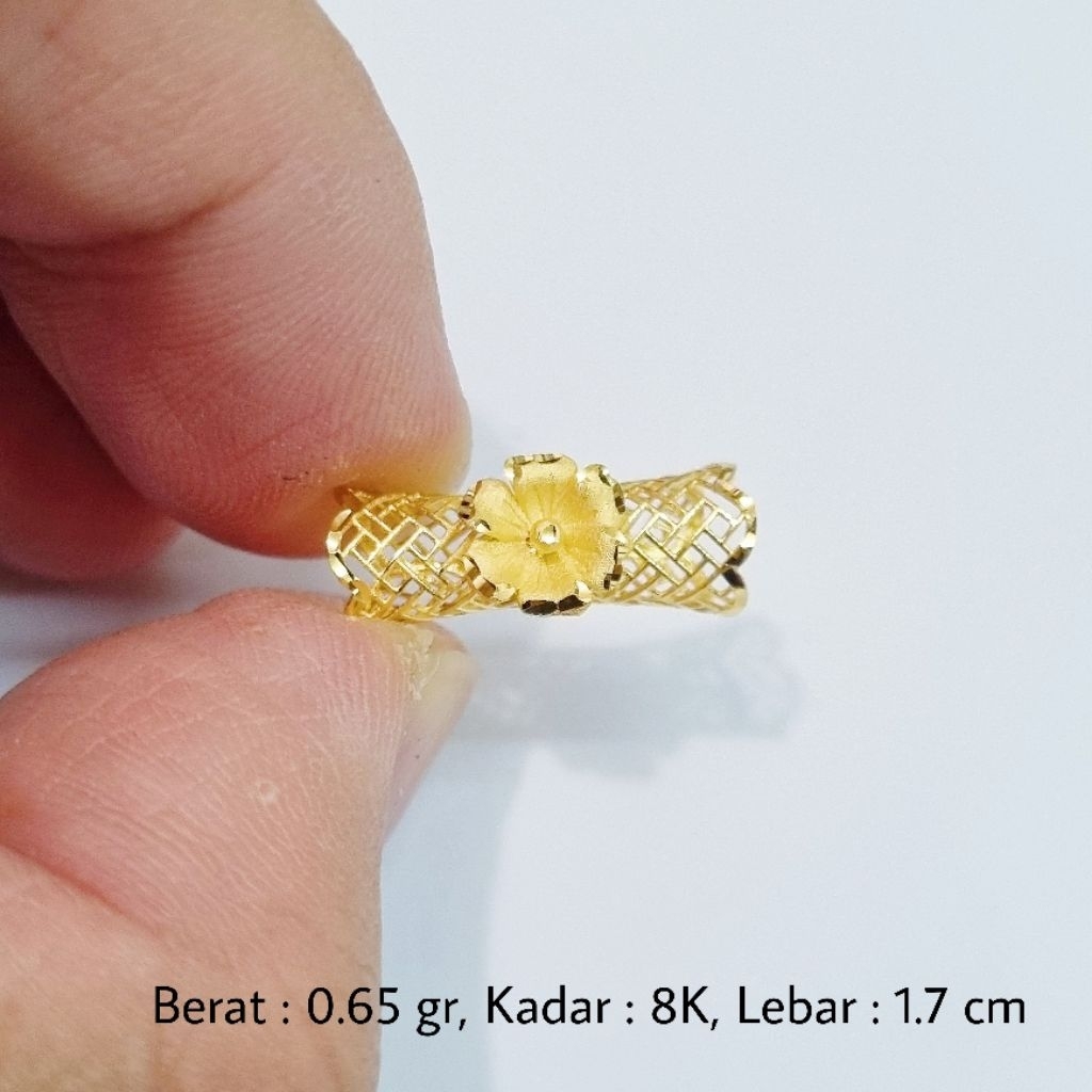 Liontin / Charm Bunga Emas 8K Untuk Gelang Tali - MA1 / 0.65 gr