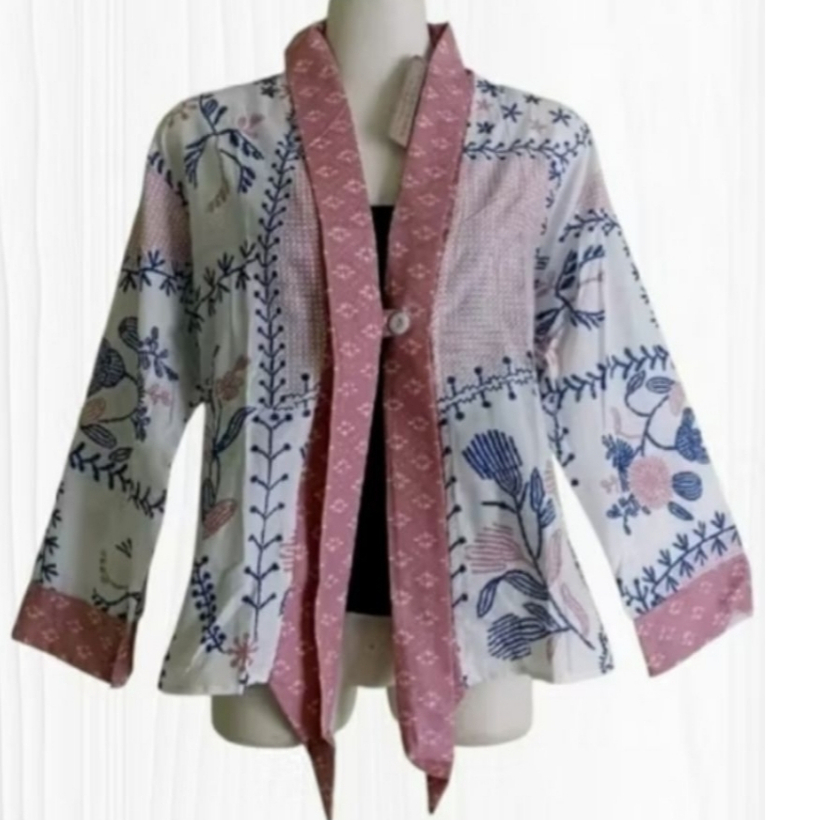 Atasan baju batik kerja wanita Blouse Outer Batik Atasan Kerja wanita Batik kerja wanita moderen blo