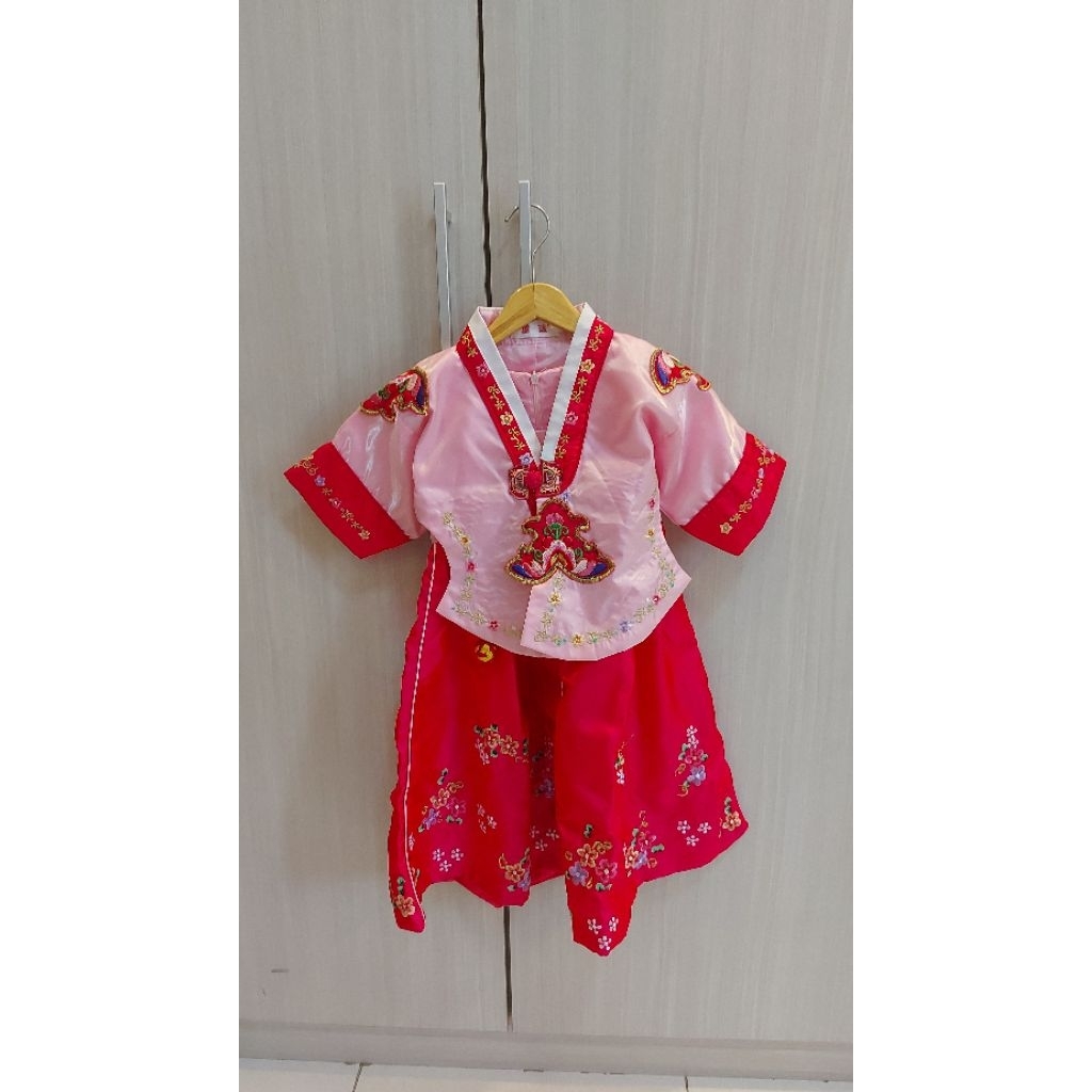 korea hanbok anak dress imlek