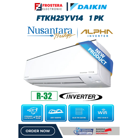 DAIKIN AC Split 1 PK  FTKH-25 / FTKH25 1 PK Alpha Inverter Nusantara Prestige AC Split Daikin