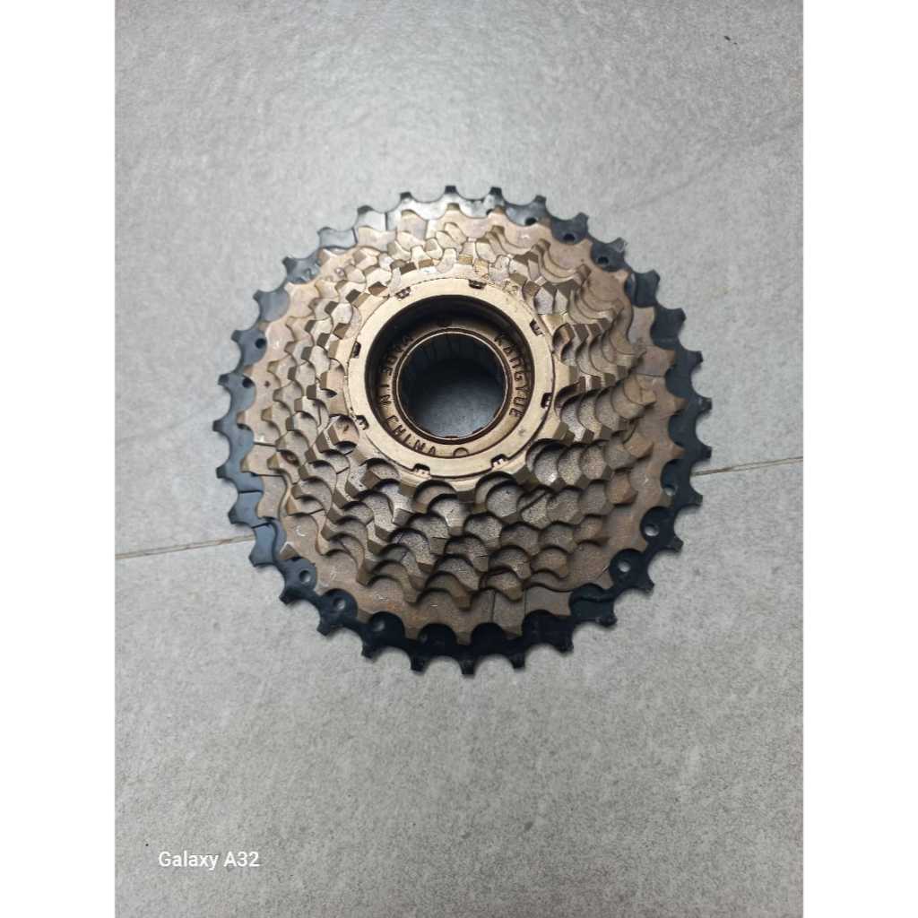 Sprocket Sepeda 9 Speed 13-32 T Drat Ulir Brown Gir Gear