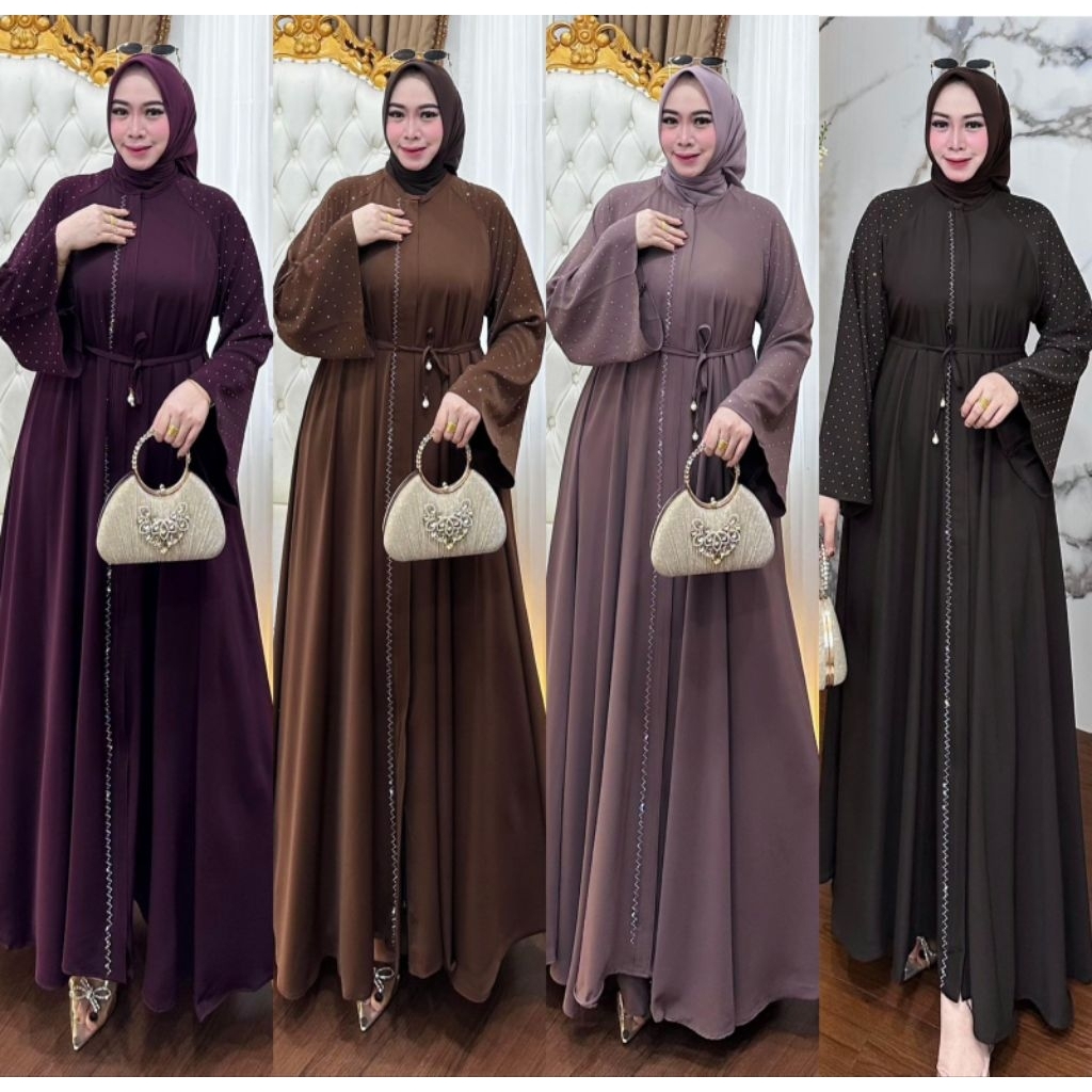 Abaya Annisa, abaya modern remaja, gamis abaya kekinian, ramadhan series