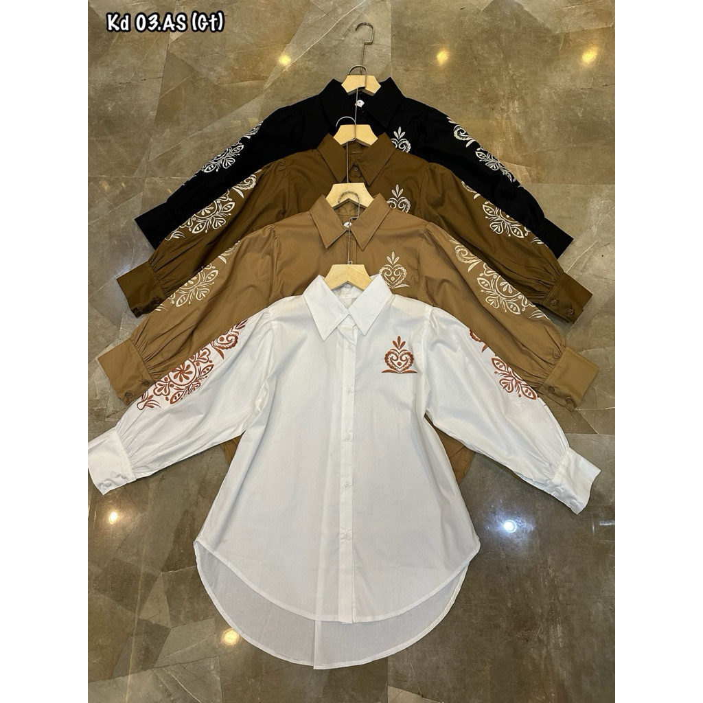 kemeja chessy import//kemeja bordir katun shalom fashion//pakaianwanitasby