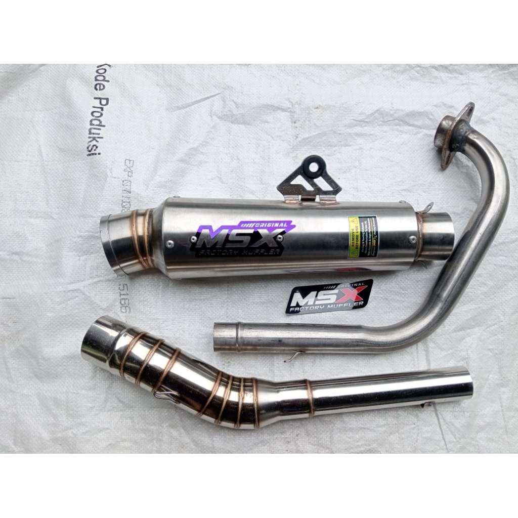 knalpot original msx kompetensi dos inlet 50 jrm satria Fu Vixion CBR Jupiter MX king Sonic gsx biso