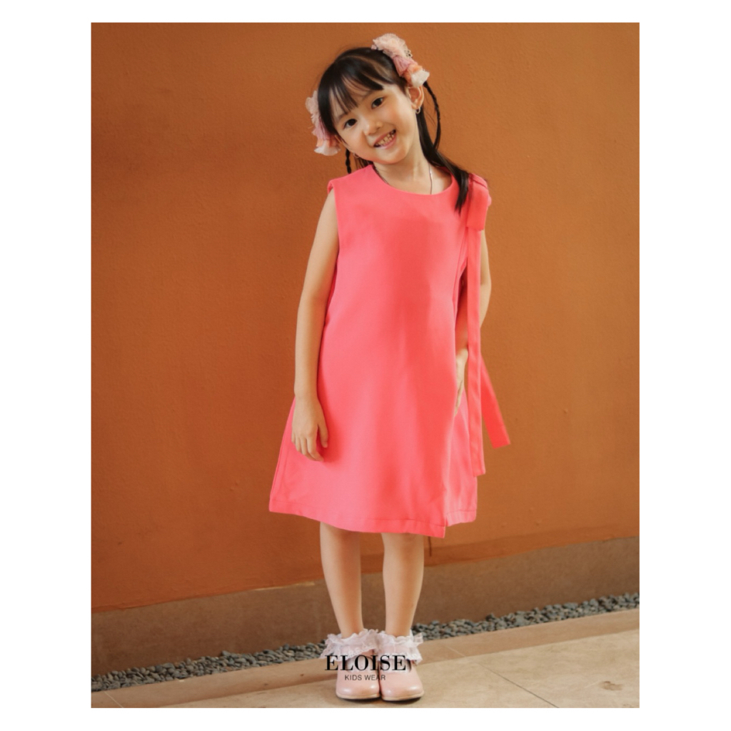 ELOISE - AZUR PLEATS DRESS | Setelan Anak Perempuan | Kids Dress | Pakaian Anak Model Pita