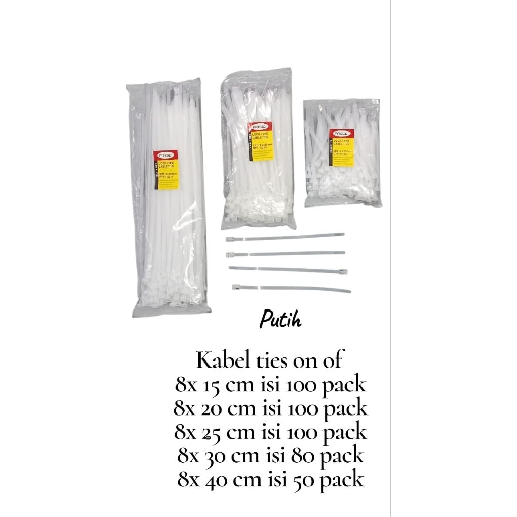 Kabel Ties On Off Hitam & Putih / Kabel Ties Bisa Buka Pasang / Kabel Ties Reusable
