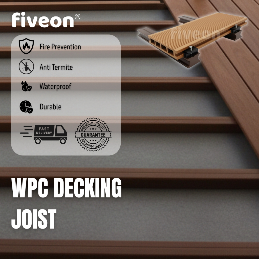 fiveon [PREMIUM] Joist Jois WPC Decking Dudukan Decking WPC Holo Rangka Decking WPC Aksesoris WPC De