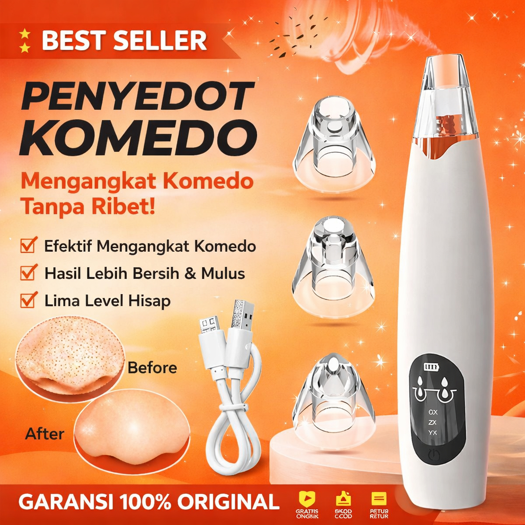 Penyedot Komedo Elektrik Vacuum Pore Cleaner Komedo Hitam Putih Jerawat