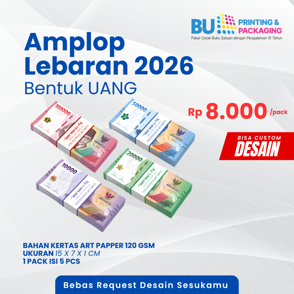 Amplop Lebaran Uang Gepokan Tebal Isi 5 | Amplop Lebaran 2026 Unik | Amplop Uang Gepokan | Amplop Lu