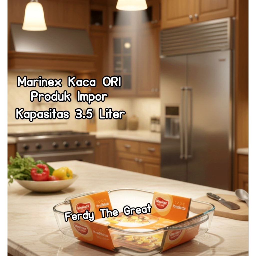 Pirex 3.5 liter persegi / pyrex Marinex Loyang kaca persegi / Tempat sayur kaca persegi / loyang kac